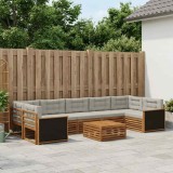 vidaXL Set de canapele de exterior 8 pcs Natural și gri deschis 3383134