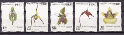 Peru 1973 flori orhidee MI 931-935 MNH foto