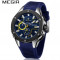 Ceas Megir 8135 - Sport Cronograf Albastru Curea Silicon