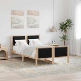 vidaXL Cadru de pat cu headboard Negru 120 x 200 cm țesătură 878331