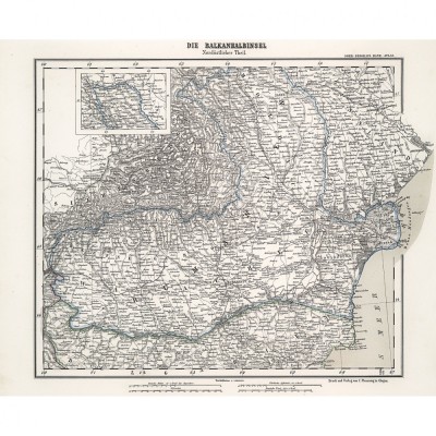 Harta Romania, Karl Sohr, 1884, 50x70cm, repro foto