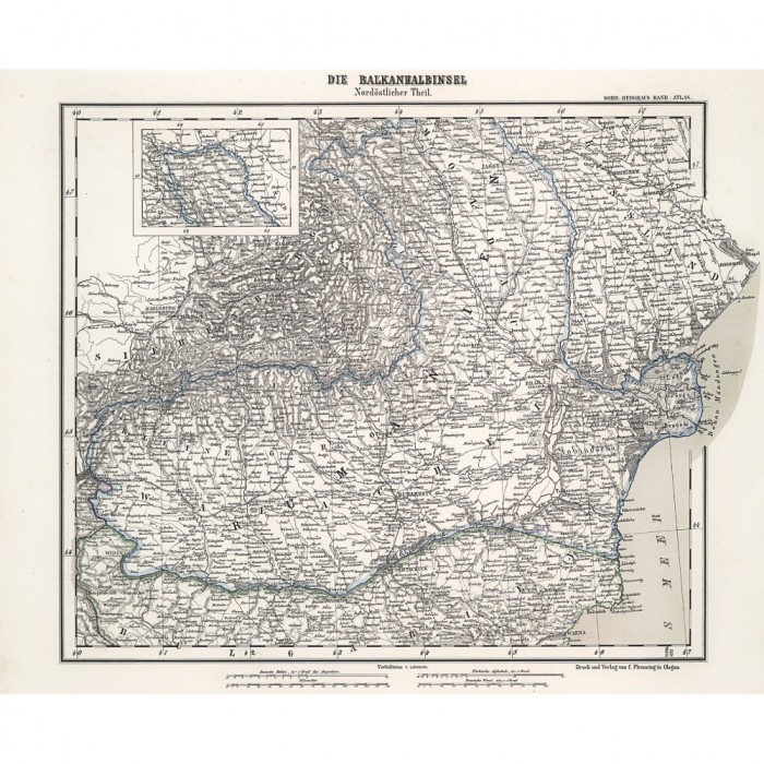 Harta Romania, Karl Sohr, 1884, 50x70cm, repro