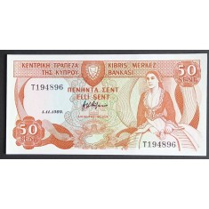 Cipru, 50 Cent 1989M UNC.
