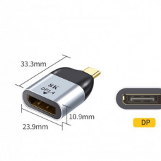 convertor adaptor USB Type-C tata la displayport mama, Ultra HD 8K display port