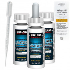 Solutie 3 Luni, Kirkland, Minoxidil, 5%, Tratament Impotriva Caderii Parului, 3x 60ml foto