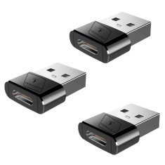 Set 3 adaptoare OTG, TrendiShop&reg;, Type C catre USB A 3.0, compact si portabil, compatibil cu Macbook, Iphone, Samsung, diverse tablete si laptopuri, a