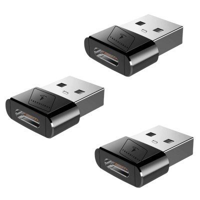 Set 3 adaptoare OTG, TrendiShop&amp;reg;, Type C catre USB A 3.0, compact si portabil, compatibil cu Macbook, Iphone, Samsung, diverse tablete si laptopuri, a foto