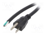 Cablu LIAN DUNG 3x16AWG NEMA 5-15 (B) PVC 1,5m negru 13A