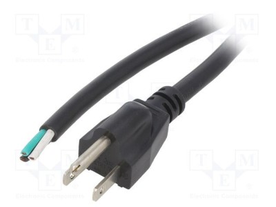 Cablu LIAN DUNG 3x16AWG NEMA 5-15 (B) PVC 1,5m negru 13A foto