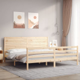 vidaXL Cadru de pat cu tăblie Super King Size, lemn masiv 3195041