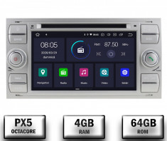 NAVIGATIE FORD FOCUS MONDEO S-MAX Transit Tourneo, ANDROID 10, Octacore PX5 4GB RAM + 64GB ROM CU DVD, 7 INCH - AD-BGWFORDD7P5-S foto