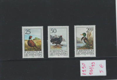 Liechtenstein 1990 Mi 997/99 - Vanatoarea (II), pasari foto