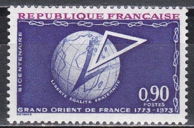 Franta 1973 - A 200-a aniversare a Lojii Masonice Marele Orient a Franței, MNH foto