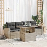 Gossi set canapele de gradina cu perne, 5 piese gri deschis poliratan
