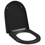 Capac WC cu inchidere silentioasa, eliberare rapida, negru