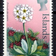 Falkland 1975 (1972), Mi #205 y**, filigran 6, flora, flori, MNH! Cota 4,50 €!