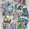 LOT 2 - PLIC FILATELIC 50 TIMBRE STRAINE DIFERITE STAMPILATE COSMOS + BONUS