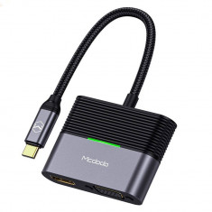 Adaptor Mcdodo HU-7720 Rocky Series Type-C la HDMI + VGA + PD Deep Grey foto