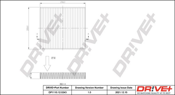 Dr!ve+ DP1110.12.0243 Filtru, aer habitaclu