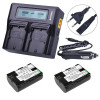 Set 2 Acumulatori LP-E6 2000mAh + Incarcator Dublu Fast pt. Canon 5D, 6D, 7D, 60D, 70D, Blackmagic + Alimentare Priza/Auto