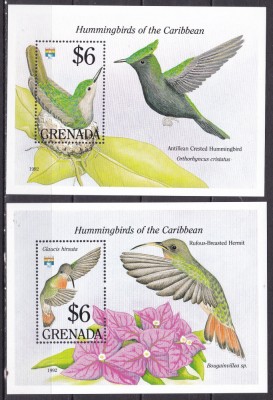 Grenada 1992 fauna pasari MI bl.305, 306 MNH foto