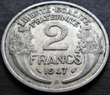 Moneda istorica 2 FRANCI / FRANCS - FRANTA, anul 1947 * cod 2765 B