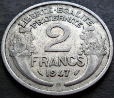 Moneda istorica 2 FRANCI / FRANCS - FRANTA, anul 1947 * cod 2765 B foto