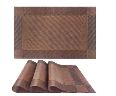 Set 4 naproane lavabile, TopBazar, PVC/Poliester, Termorezistente, Antiderapante, 30x45 cm, Maro foto
