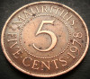 Moneda exotica 5 CENTI - MAURITIUS, anul 1978 * cod 562 A = DOMINATIE BRITANICA, Africa
