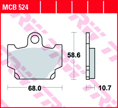 Set placute frana TRW MCB524 -Yamaha RD (82-84) 80-125cc - SR 125 (92-96) - SR 250 (91-98) - XV 250 Virago (89-94) - XT 600 foto