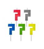 Set 5 lumanari tort model blocuri cifra 5.5 cm-Tip Cifra 7