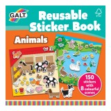 Carte cu stickere reutilizabile cu animale, 150 abtibilduri, 3 ani+