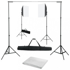 Kit studio foto cu lumini softbox si fundal GartenMobel Dekor foto