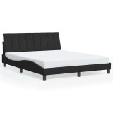 Cumpara ieftin Cadru de pat fara saltea, Hanko, negru, 160x200 cm, catifea