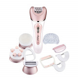 Epilator fără fir ZEPHYR ZP 1811 E, 4&icirc;n1, 4 capete, 6 accesorii, 2 viteze, rezistent la apă, roz/alb - Cod G8219