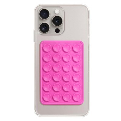 Suport cu Ventuze pentru Telefon, Dreptunghiular - Techsuit (SM-PAD) - Magenta foto
