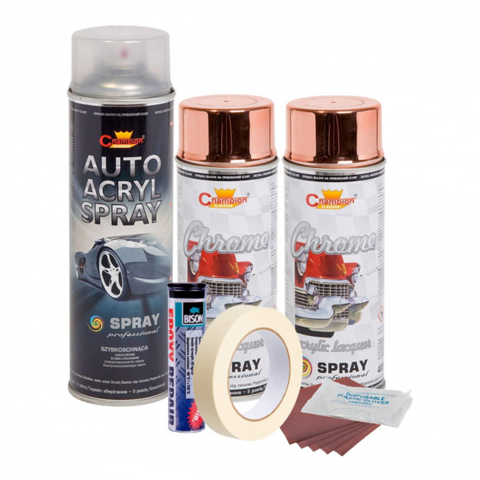 Kit complet reparatie si vopsire jante culoare Cupru Metalic, V2 FAVLine Selection