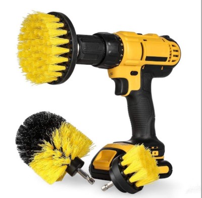 Set 3 perii Galbene pentru curatare cu adaptor pentru bormasina/autofiletanta foto
