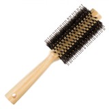 Perie Păr Lemn, Diametru 6.5 cm, &Icirc;nălțime 21 cm, Naturală, Perii Tari, Margini Rotunjite, Oem