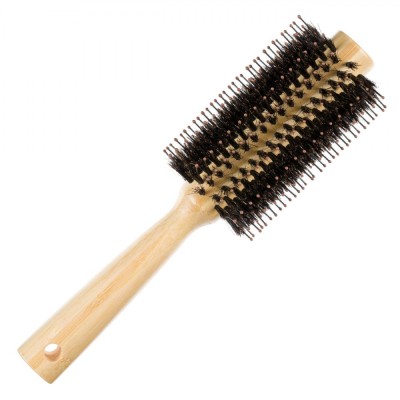 Perie Păr Lemn, Diametru 6.5 cm, &amp;Icirc;nălțime 21 cm, Naturală, Perii Tari, Margini Rotunjite foto