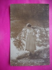 HOPCT 12148 ANUL 1918 -FELICITARE VECHE -FEMEI FRUMOASE -FRANTA -EUROPA - -ROMANTICA- -CIRCULATA