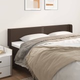 VidaXL Tăblie de pat cu aripioare maro 183x16x78/88 cm piele ecologică