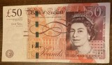 B11 - Bancnota foarte veche - Marea Britanie - Anglia - 50 lire sterline regina - emisiune 2010