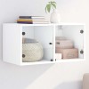VidaXL Dulap de perete cu uși din sticlă, alb, 68,5x37x35 cm 836497