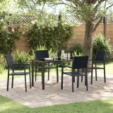Cumpara ieftin Set de masă pentru grădină 5 pcs Negru Rattan poli
