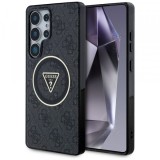 Husa MagSafe pentru Samsung Galaxy S25 Ultra S938, Guess, IML Glitter 4G Circle Triangle, Neagra