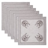 Cumpara ieftin Set 6 servetele masa bumbac gri bej Ren 40x40 cm