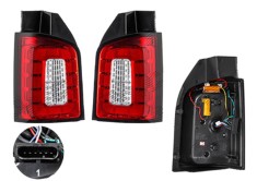 Stop spate lampa Volkswagen Transporter/Multivan (T6), 04.2015-, spate, Stanga+Dreapta, 2 usi spate, LED; rosu-alb; tuning, Taiwan foto