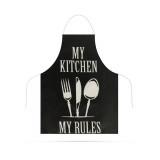 Sort de bucatarie - 68 x 52 cm - My kitchen, My rules! (negru), Oem