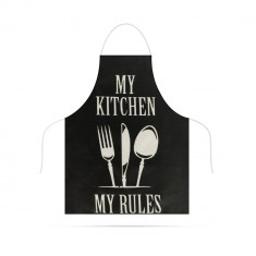 Sort de bucatarie - 68 x 52 cm - My kitchen, My rules! (negru)